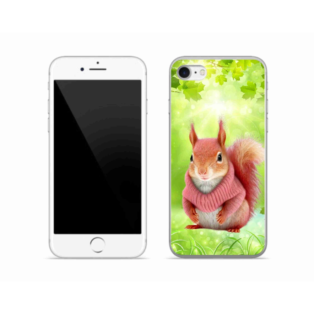 Gélový kryt mmCase na iPhone SE (2020) - veverička vo svetri