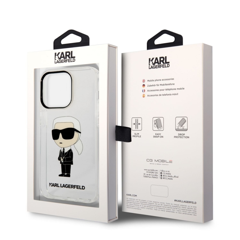 Karl Lagerfeld IML Ikonik NFT zadný kryt pre iPhone 14 Pro Max priehľadný